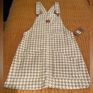 Dickies Juniors Size Small Houndstooth Overall Jumper Dress